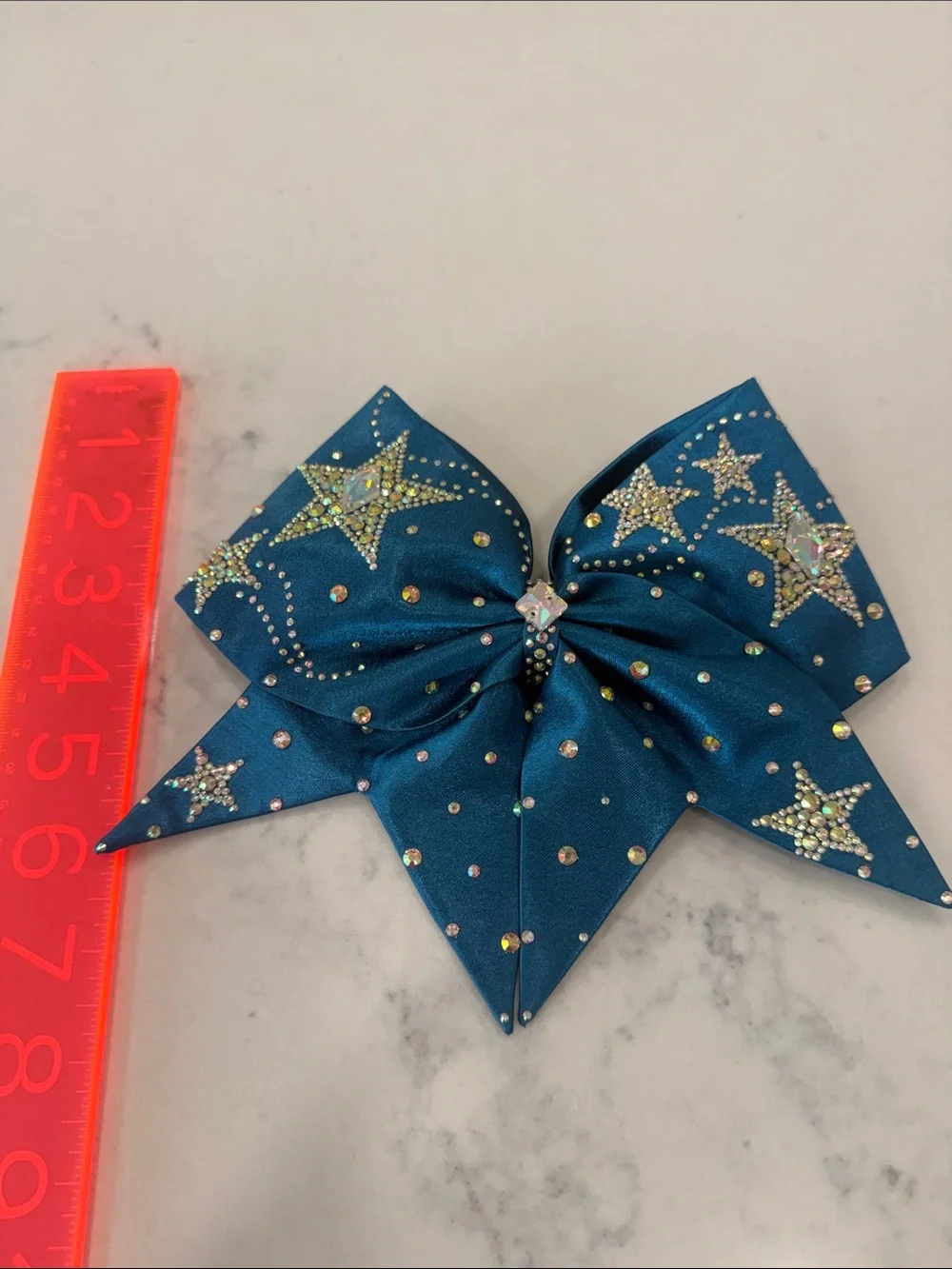 Teal Star Rhinestone Hair Bow by Bows of London